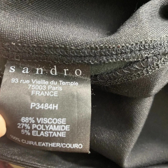 Sandro Black Leather‎ Panel Ponte Leggings - Picture 12 of 12